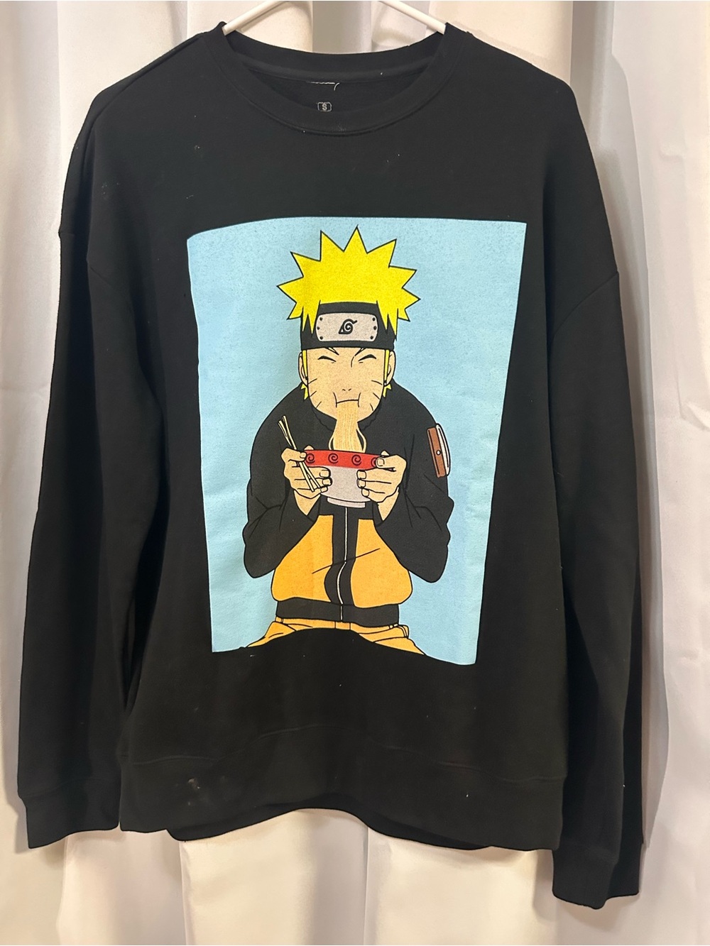 Black Naruto Graphic Crewneck Sweater - Unbranded